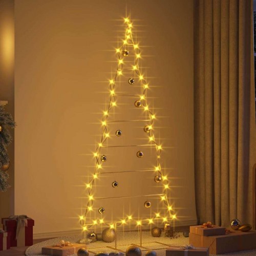 Metal juletræ i pulverlakeret stål - guld, 181 cm