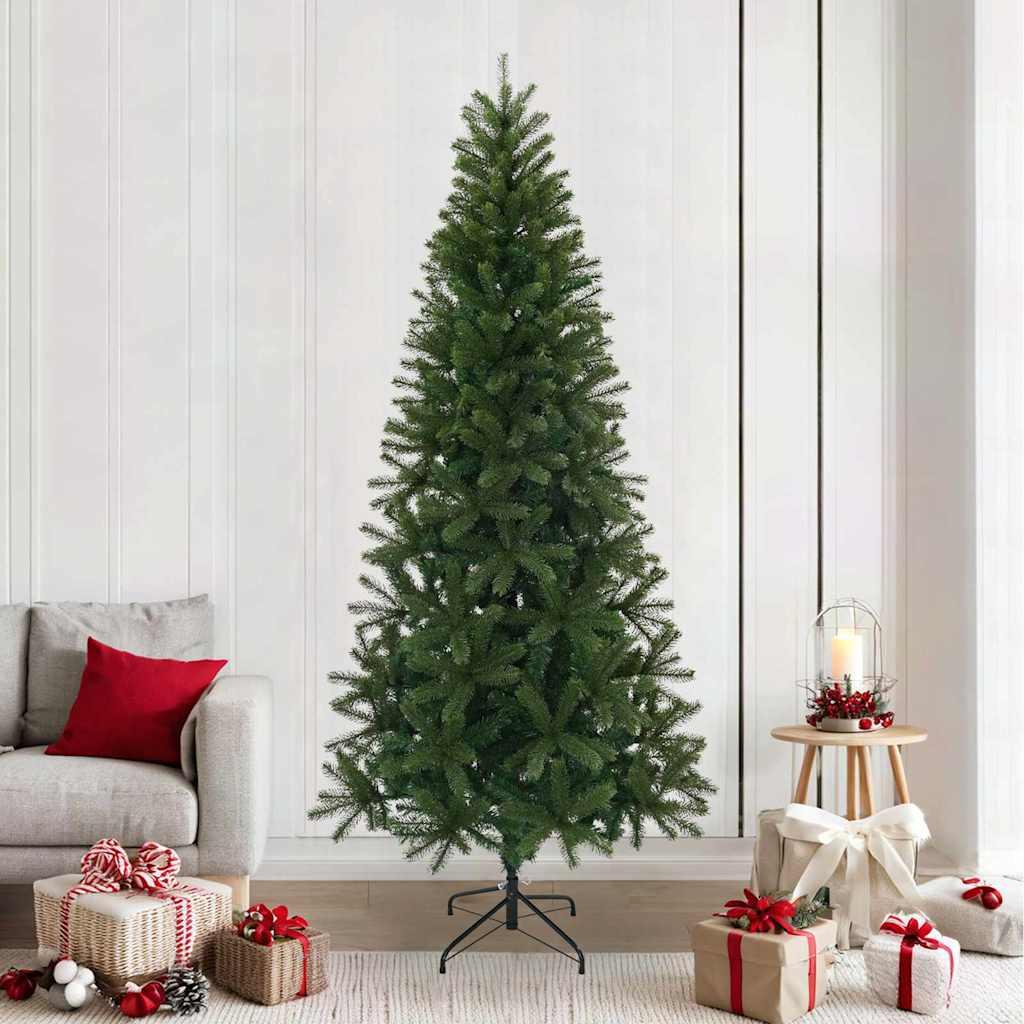 Kunstigt juletræ med stativ Grøn 240 cm PVC, PE og stål billede