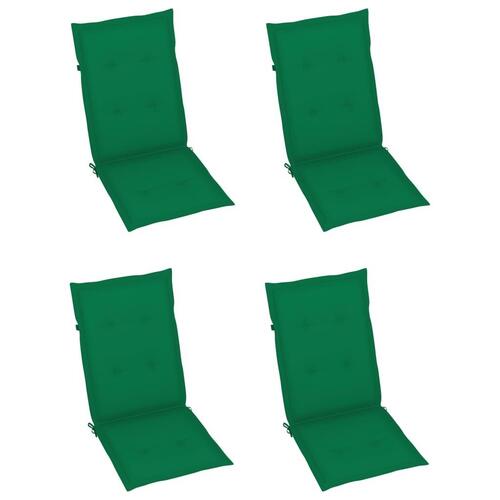 Foldbare havestole 3 stk. med hynder massivt akacietræ