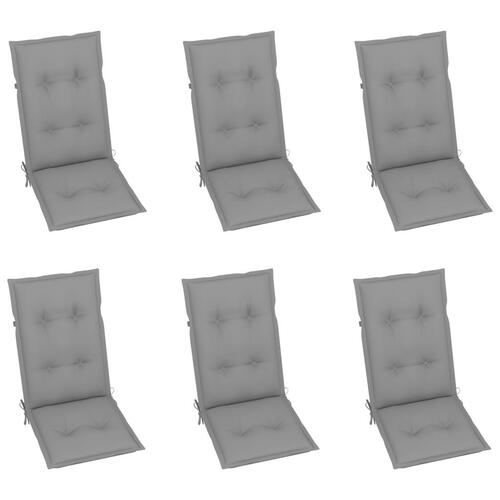 Foldbare havestole 6 stk. med hynder massivt akacietræ