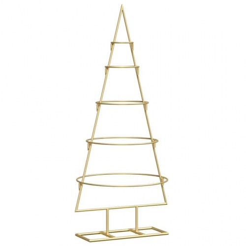 Metal juletræ med stativ - guld, 90 cm