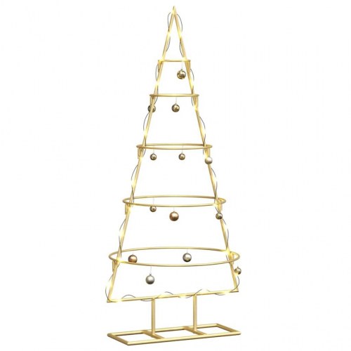 Metal juletræ med stativ - guld, 90 cm