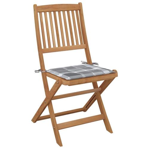 Foldbare havestole 2 stk. med hynder massivt akacietræ
