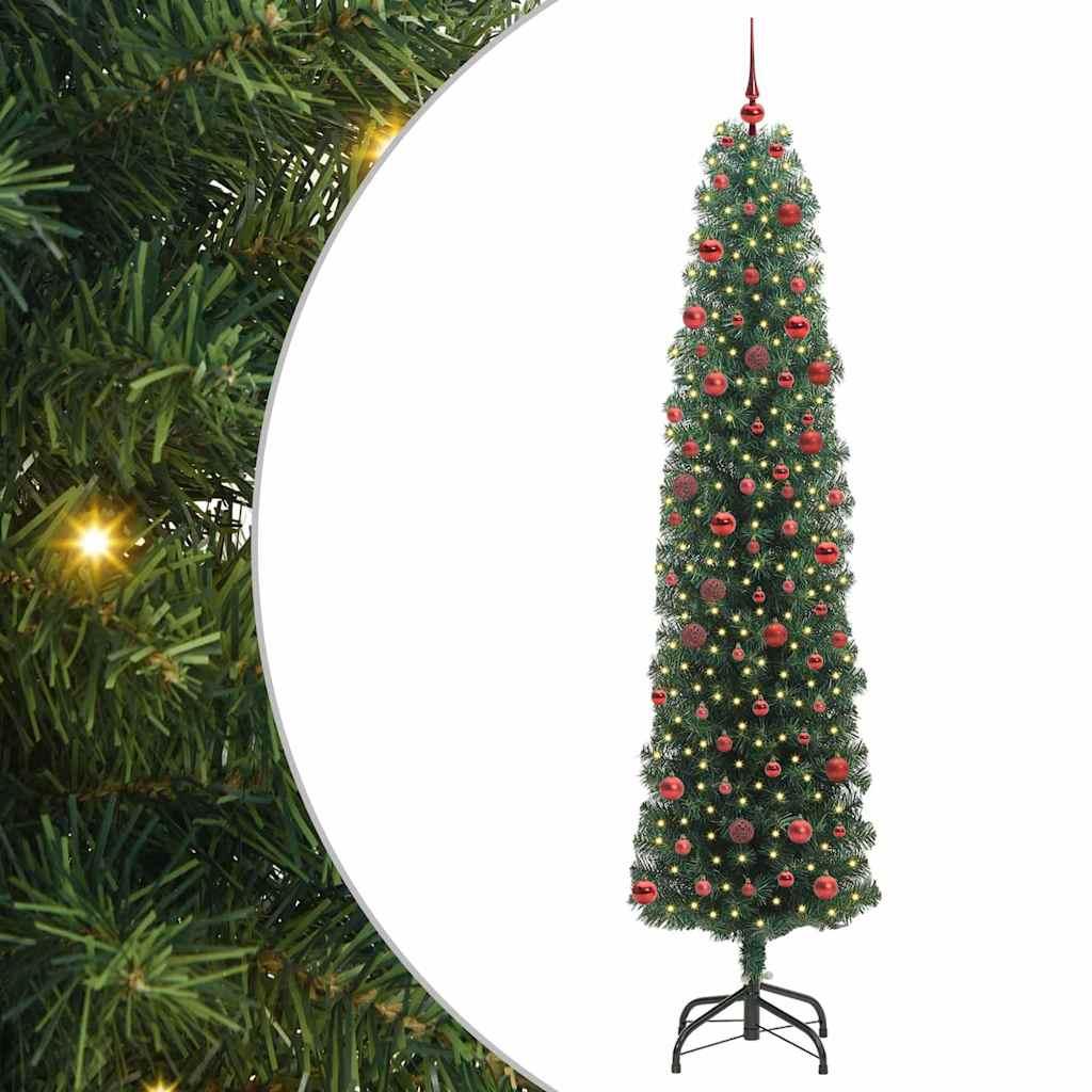 Kunstigt juletræ med stativ Grøn 210 cm PVC og Stål og Plastik billede
