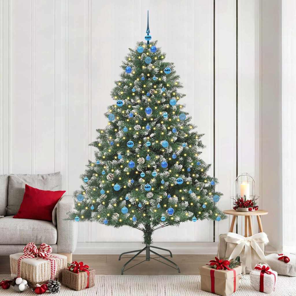 Kunstigt juletræ Grøn 140 x 140 x 210 cm PVC og plastik og stål billede