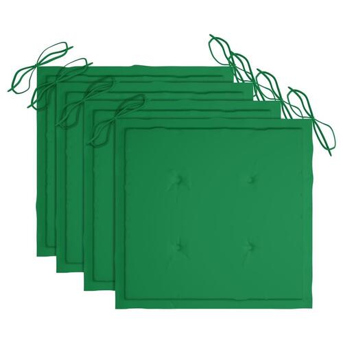 Foldbare havestole 4 stk. med hynder massivt akacietræ