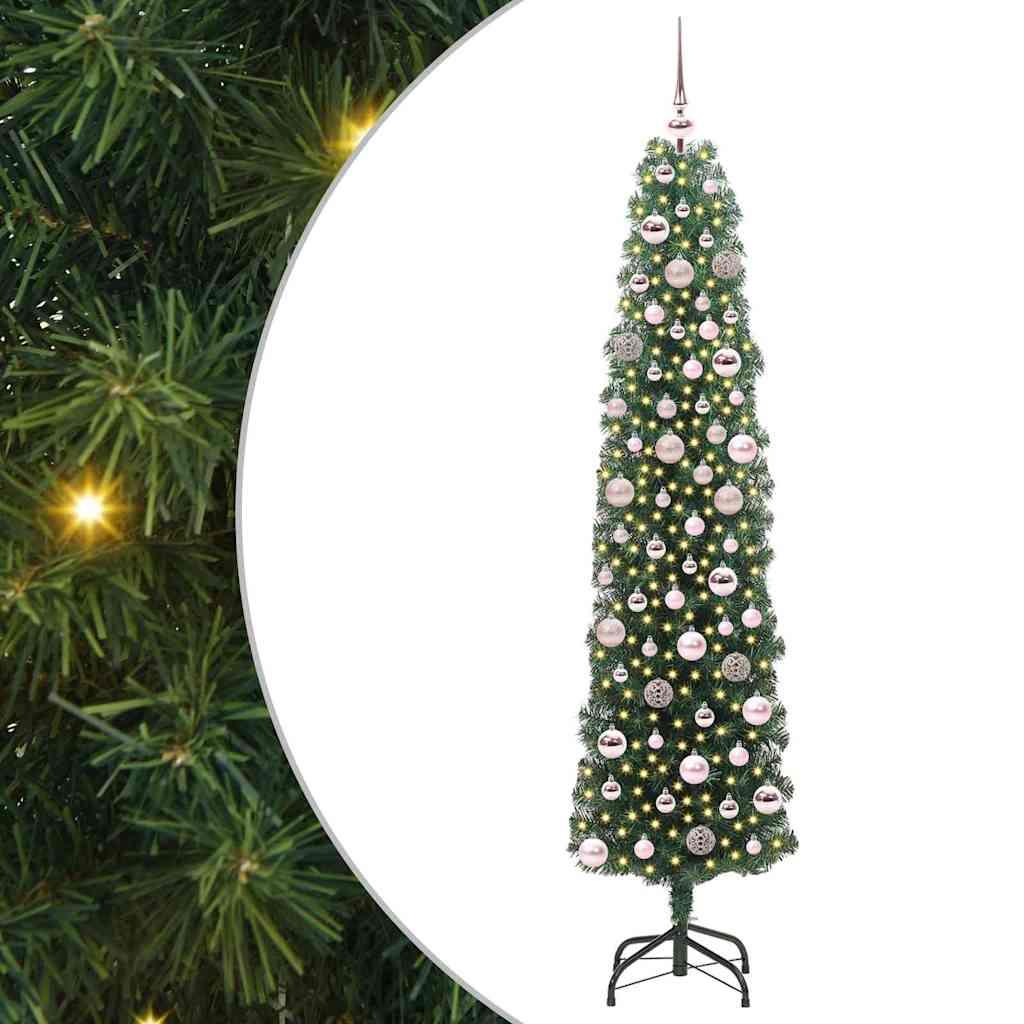 Kunstigt juletræ med stativ Grøn 180 cm PVC og Stål og Plastik billede