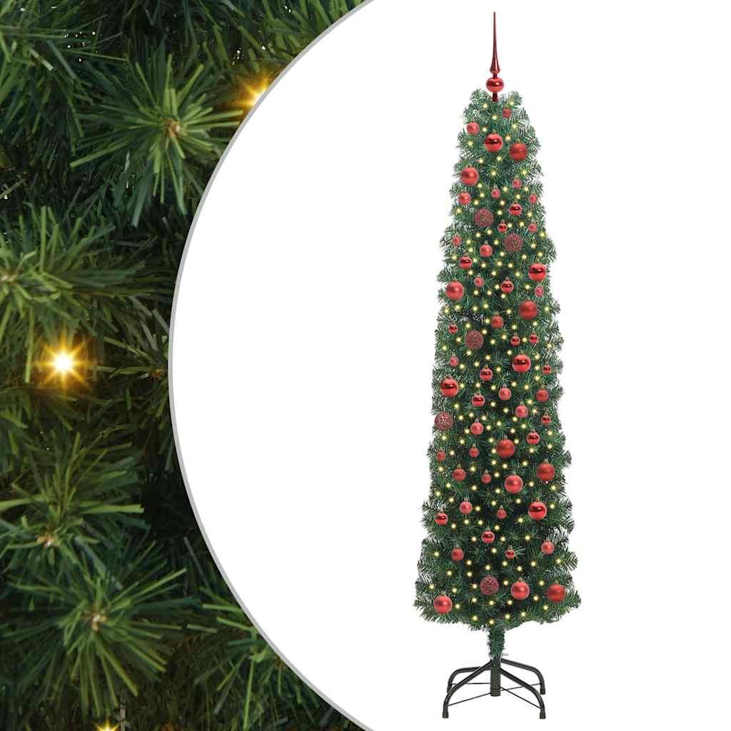 Kunstigt juletræ med stativ Grøn 180 cm PVC og Stål og Plastik billede