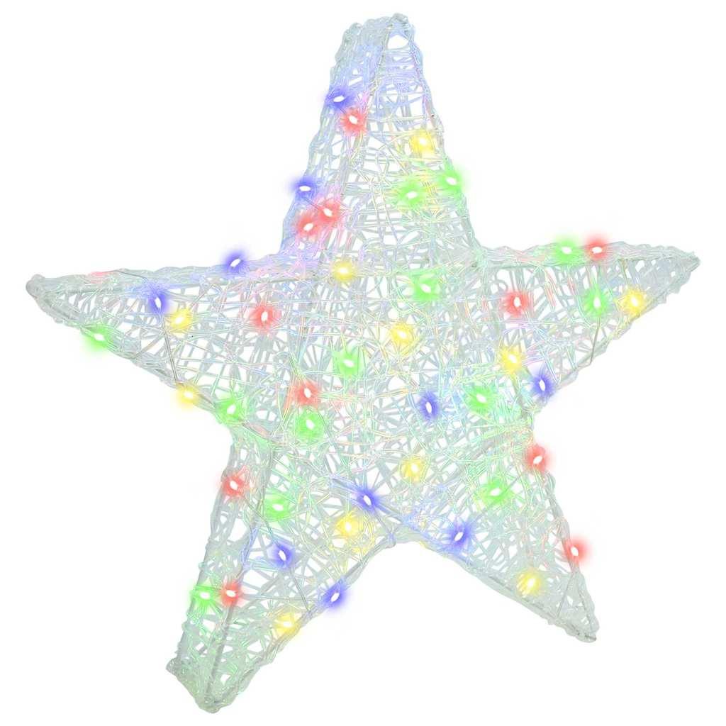 3D Stjerne med 50 LED'er Flerfarvet 55 x 53.5 x 10 cm Akryl billede