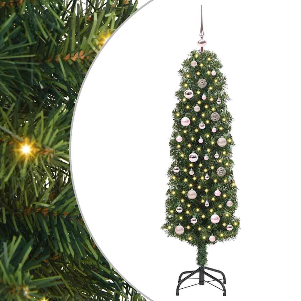 Kunstigt juletræ med stativ Grøn 150 cm PVC og Stål og Plastik billede