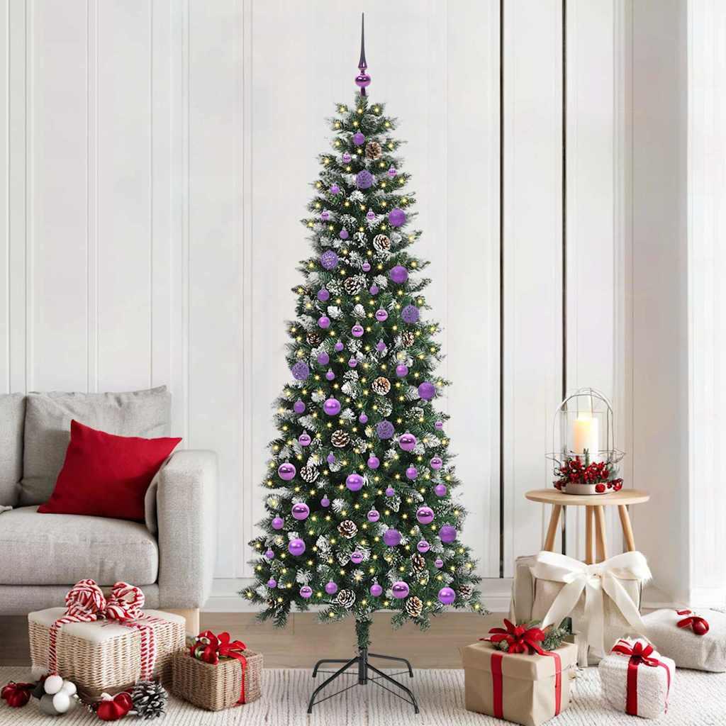 Kunstigt juletræ Grøn 86 x 86 x 210 cm PVC og plastik og stål billede