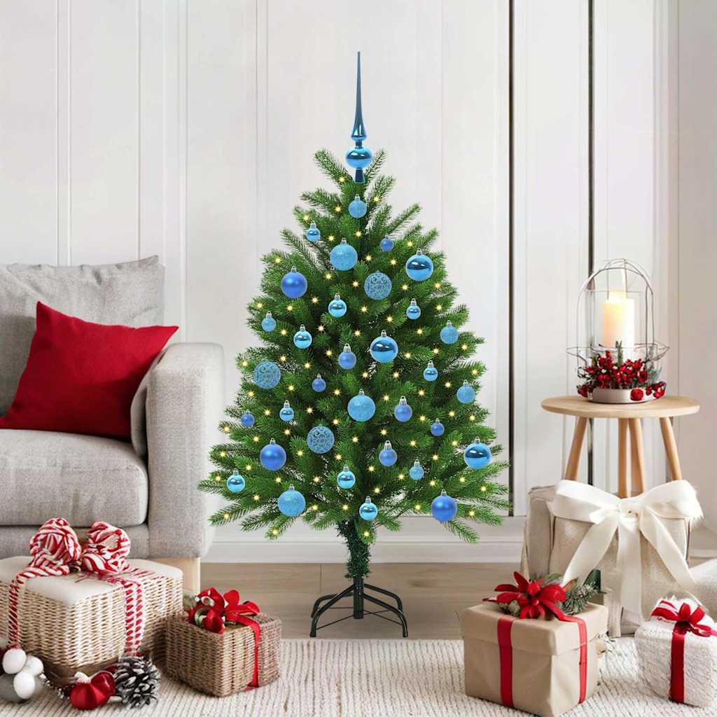 Juletræ med 150 LED - grøn PE, 120 cm, med stativ billede