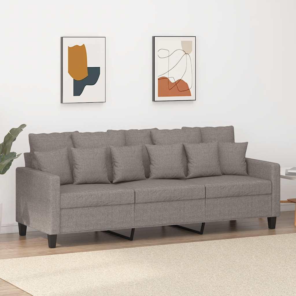 3-personers sofa 180 cm stof gråbrun billede