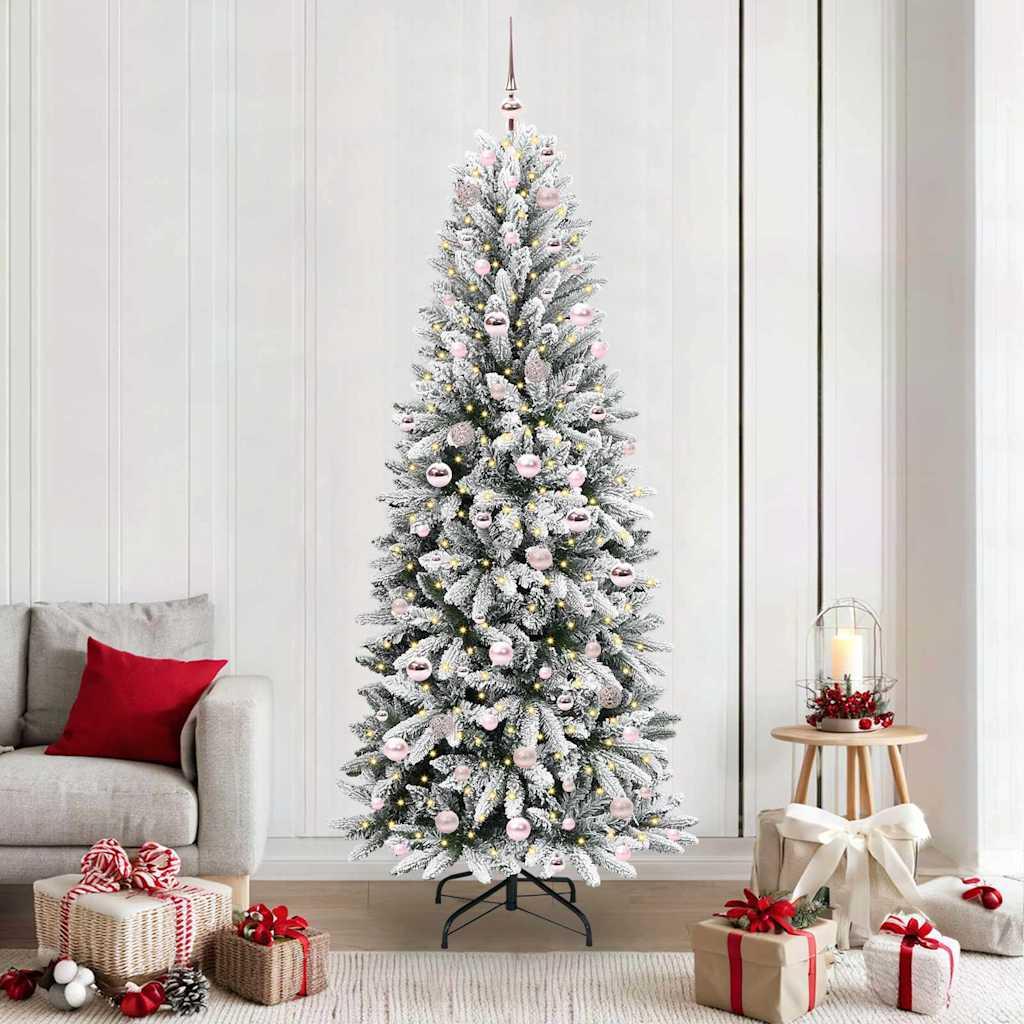 Kunstigt juletræ med 300 LED'er Hvid 78 x 78 x 210 cm billede