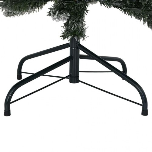 Kunstigt juletræ med LED og pynt - hvid, 210 cm