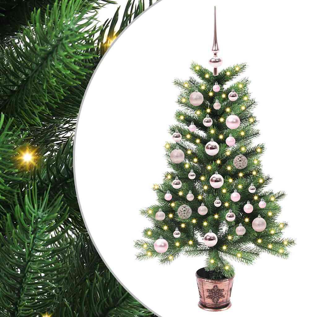 Juletræ med 150 LED'er med stativ Grøn 90 cm PE billede