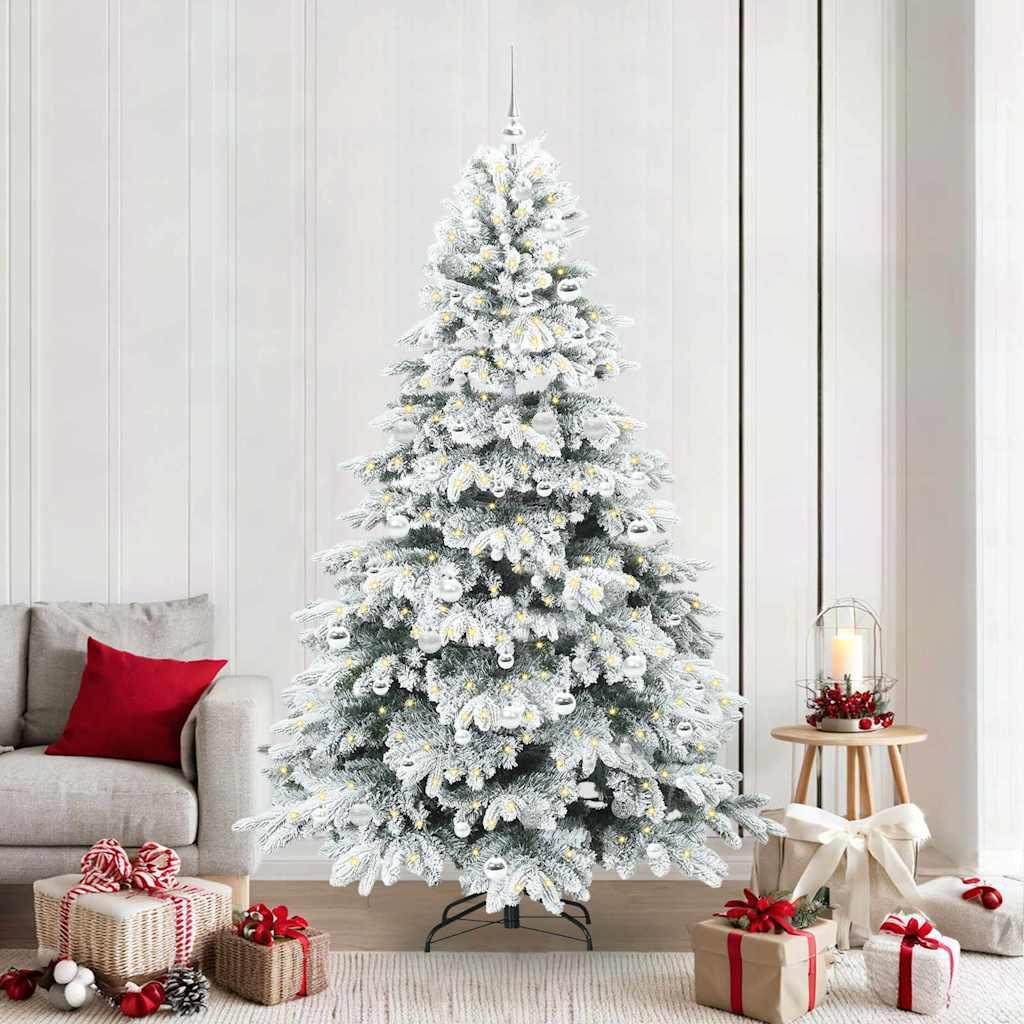 vidaXL Kunstigt juletræ med 300 LED'er Hvid 210 cm PE og PVC