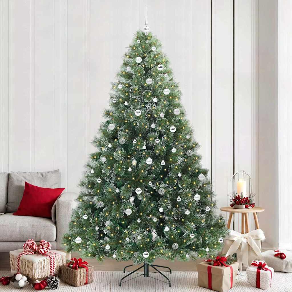 vidaXL Kunstigt juletræ med 300 LED'er Grøn 240 cm PE og PVC