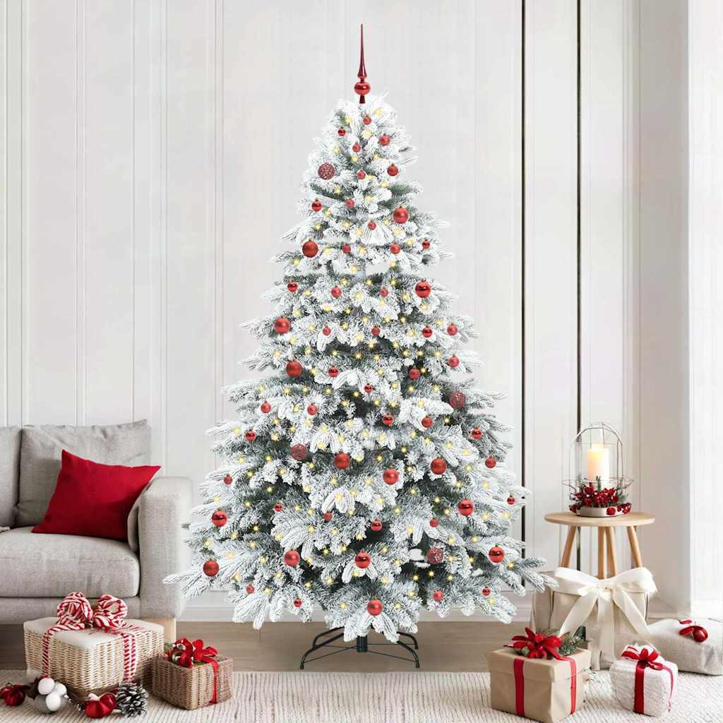 vidaXL Kunstigt juletræ med 300 LED'er Hvid 210 cm PE og PVC