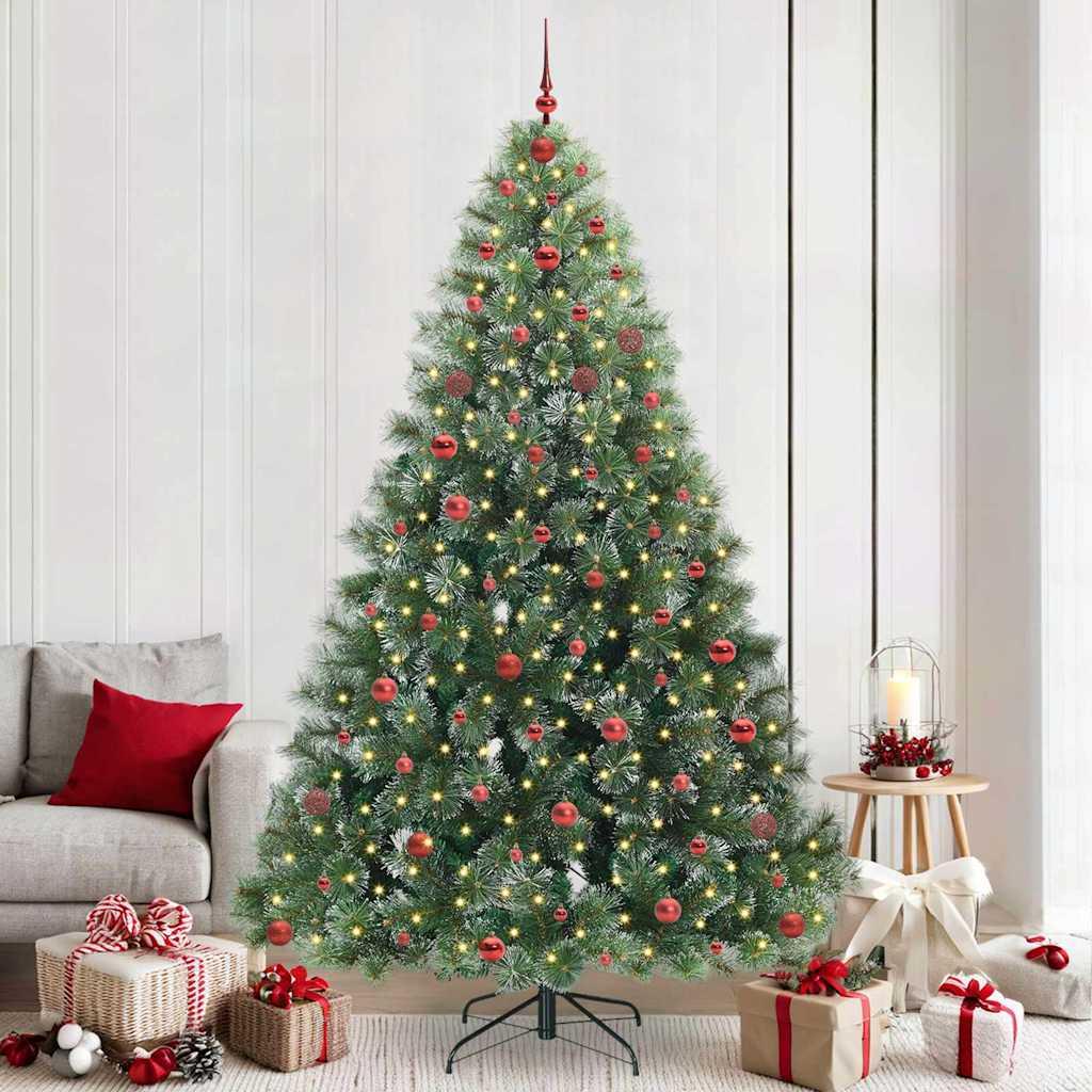 vidaXL Kunstigt juletræ med 300 LED'er Grøn 240 cm PE og PVC