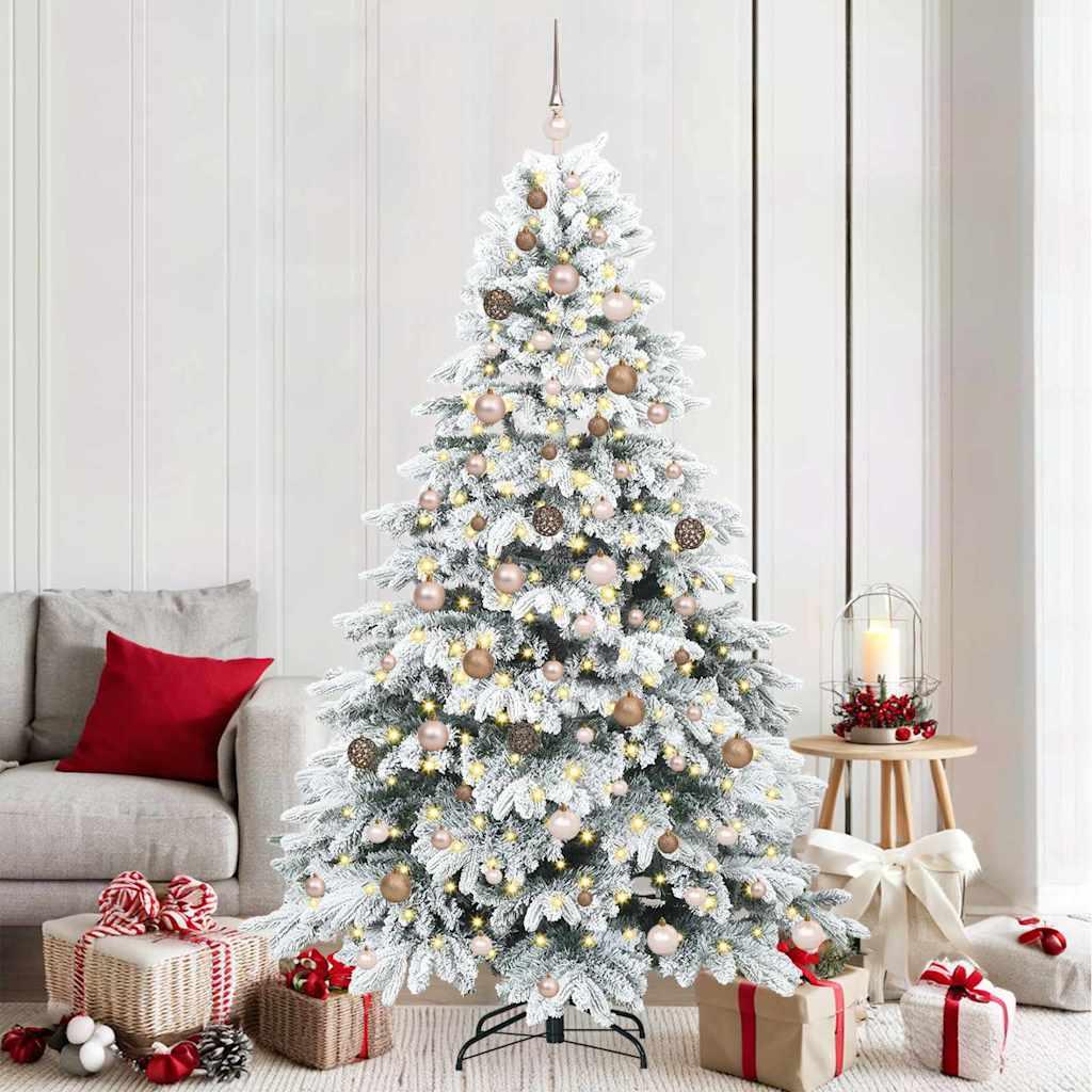 Kunstigt juletræ med 300 LED'er Grøn 210 cm PE og PVC