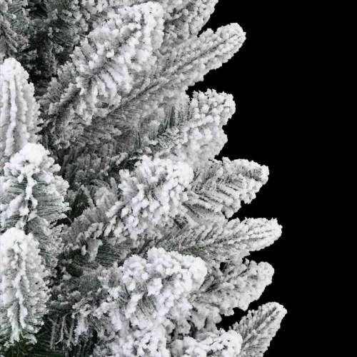 Kunstigt juletræ med LED og kugler - hvid, 180 cm