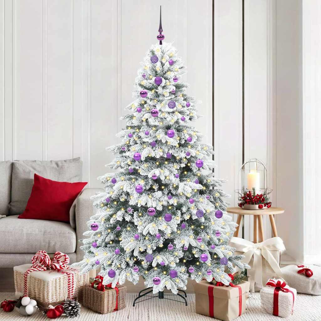 Kunstigt juletræ med 300 LED'er Grøn 180 cm PE og PVC billede