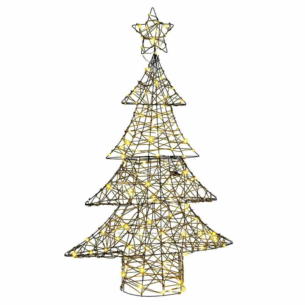 Juletræ med 120 LED'er Varm hvid 120 cm Rattan billede
