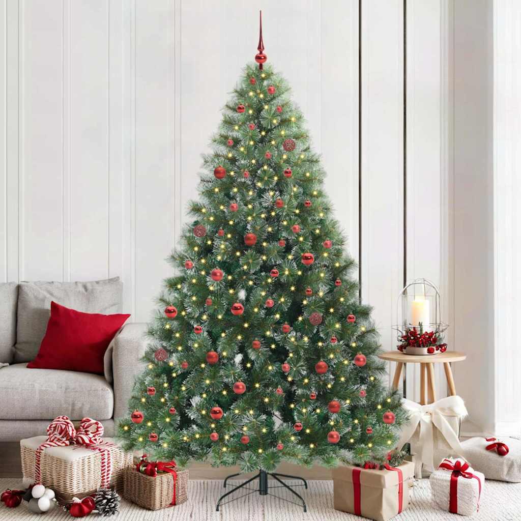 vidaXL Kunstigt juletræ med 300 LED'er Grøn 210 cm PE og PVC