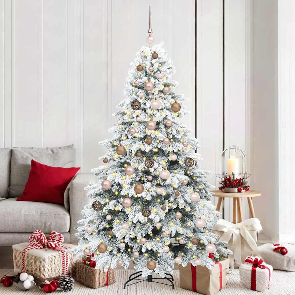 vidaXL Kunstigt juletræ med 300 LED'er Hvid 180 cm PE og PVC