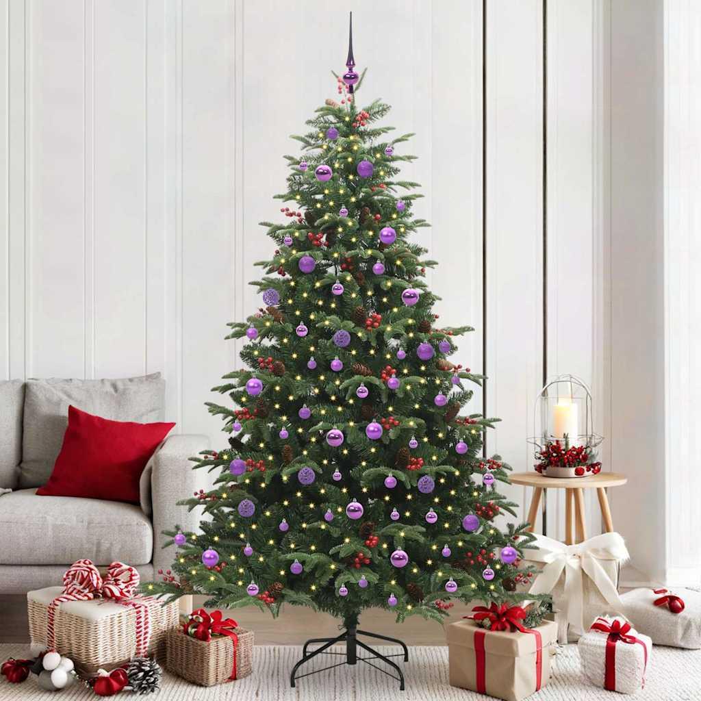 Kunstigt juletræ Grøn 210 cm PVC og metal og plast billede
