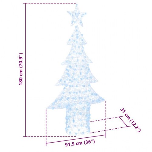 Juletræ med 240 LED'er Kold hvid 180 cm Akryl