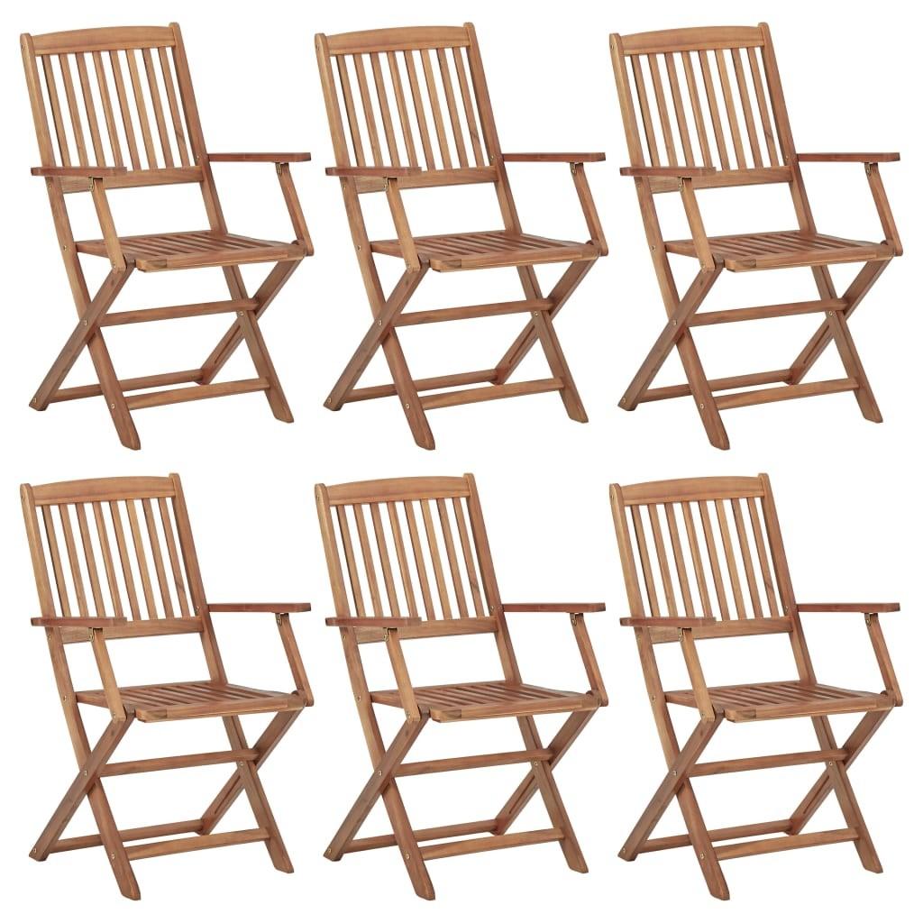 Foldbare havestole 6 stk. massivt akacietræ