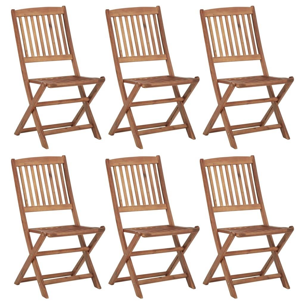 Foldbare havestole 6 stk. massivt akacietræ