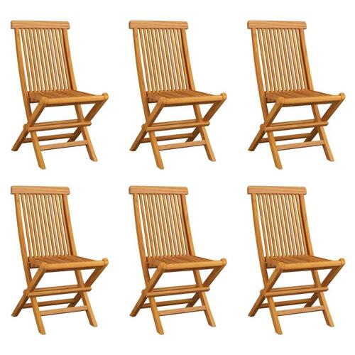 Foldbare havestole 6 stk. massivt teaktræ