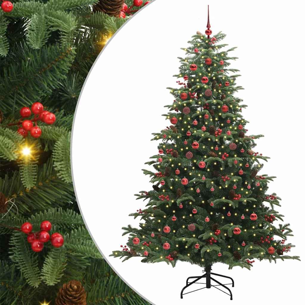 vidaXL Kunstigt juletræ med stativ Grøn 210 cm PVC og metal og plast