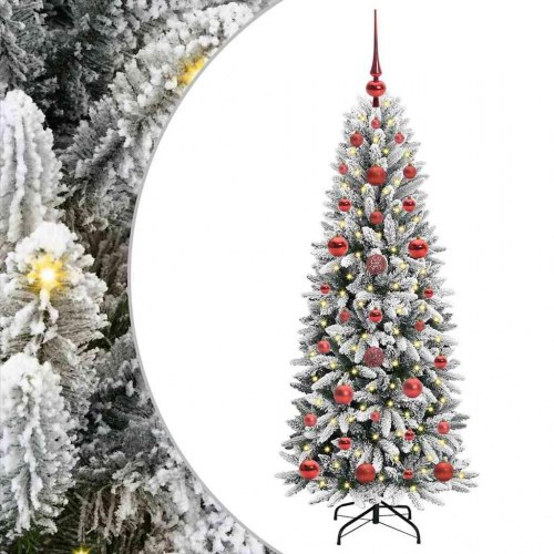 Kunstigt juletræ hvid 120 cm med LED-lys