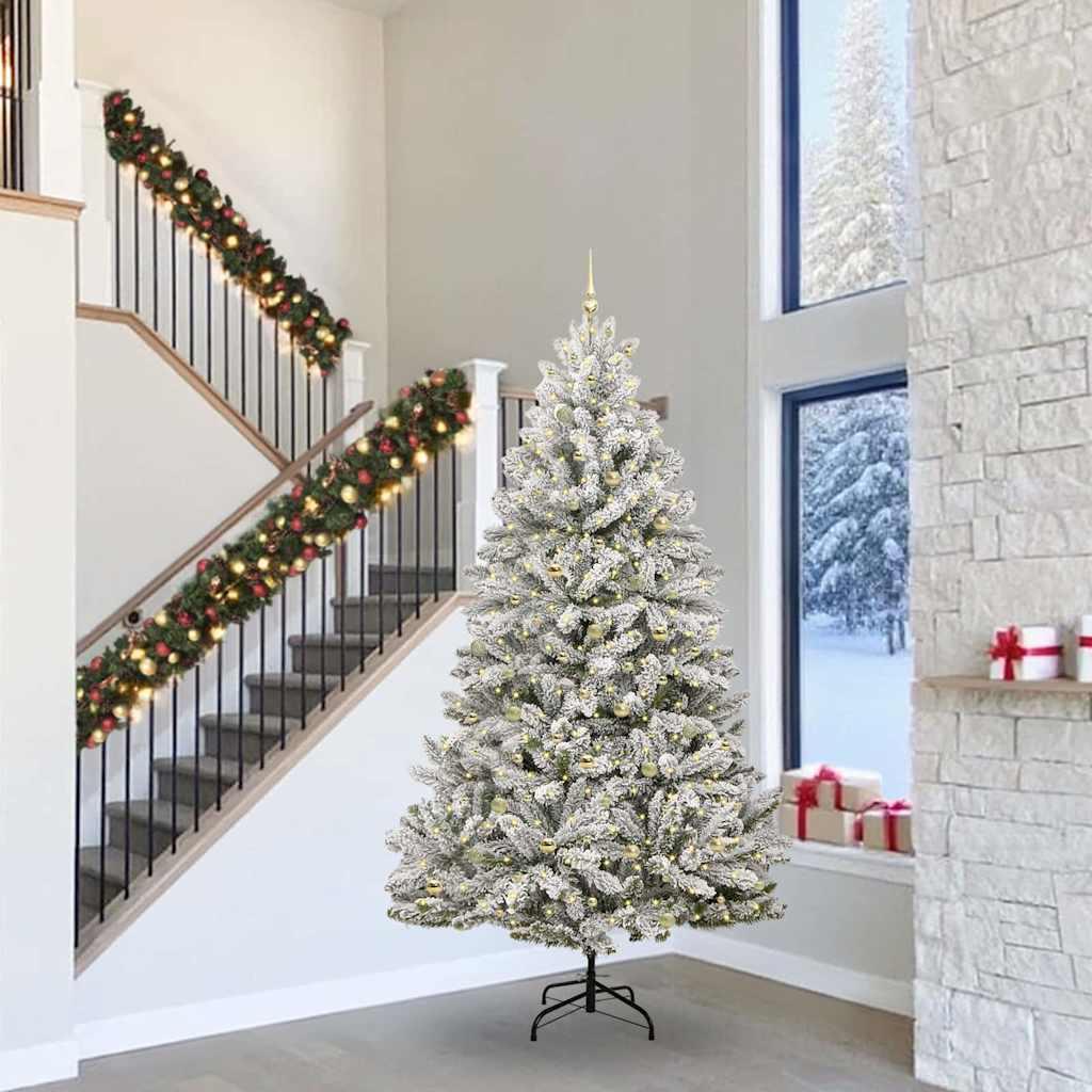 vidaXL Kunstigt juletræ 300 cm 300 LED'er Varm hvid PVC og Stål
