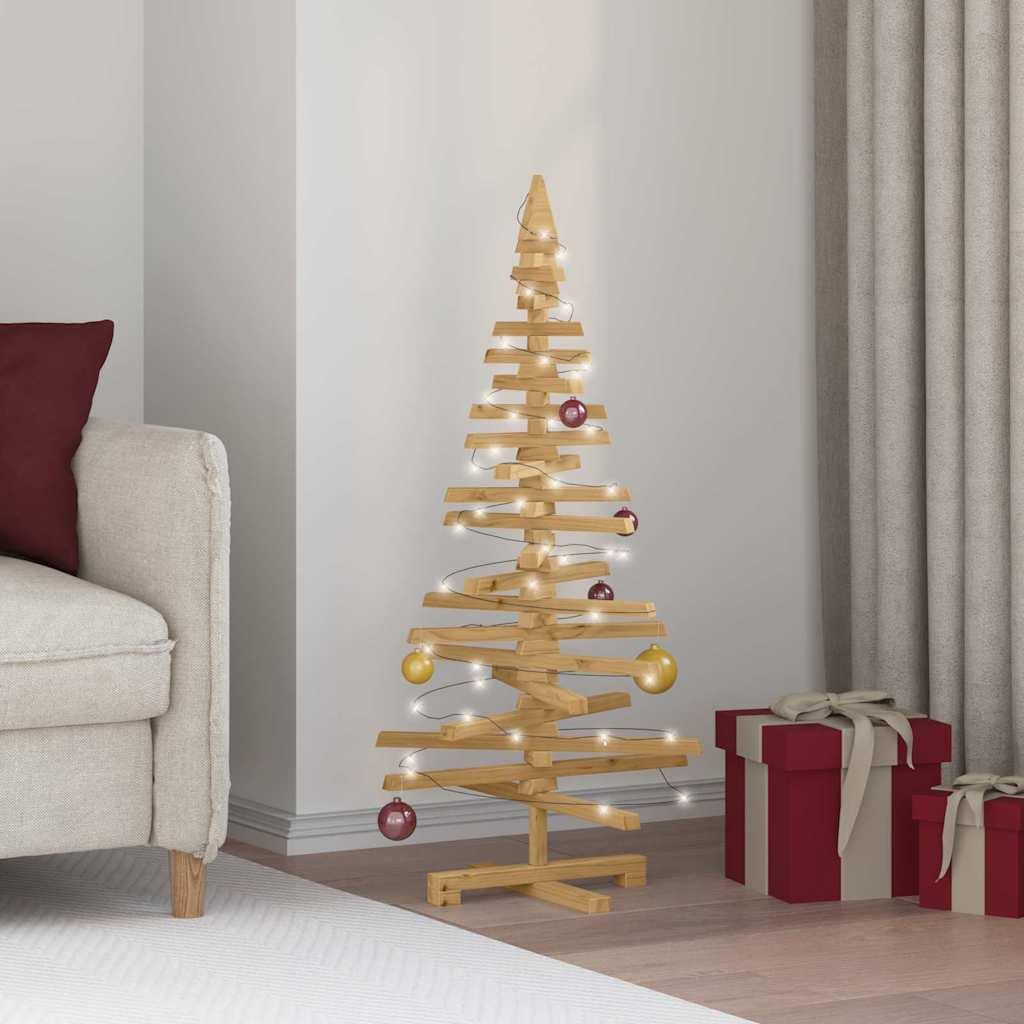Træ juletræ med stativ Brun 120 cm Massivt fyrretræ billede