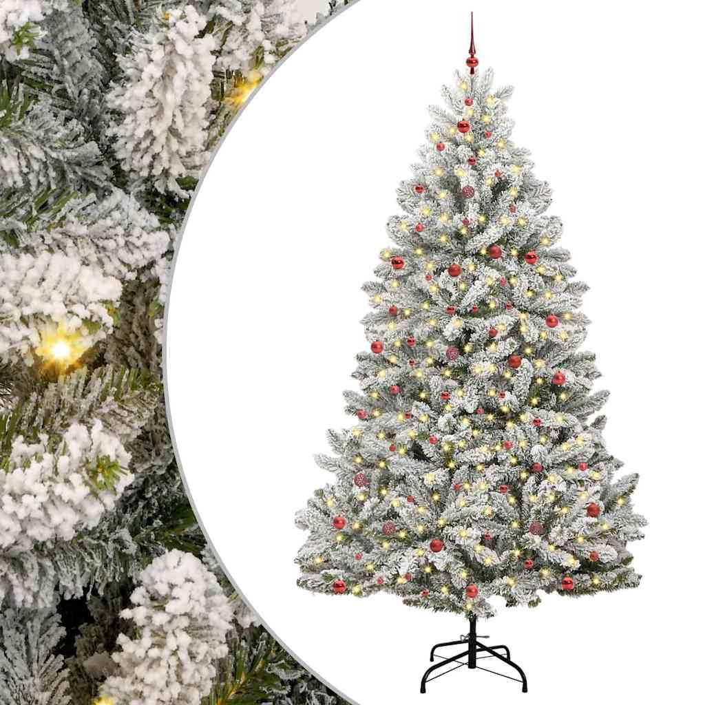 Kunstigt juletræ Grøn og Hvid 300 cm PVC og metal billede