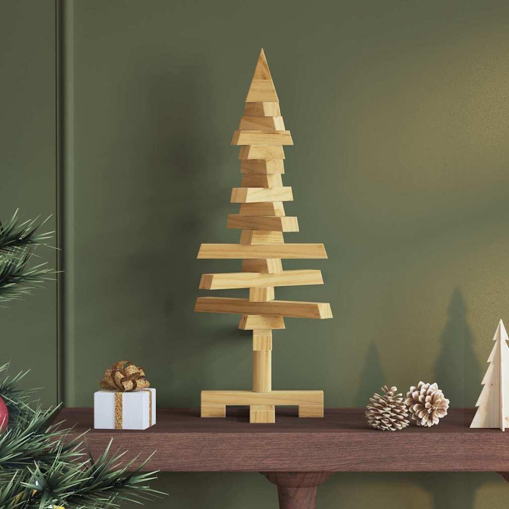 Træ juletræ med stativ Brun 60 cm Massivt fyrretræ billede