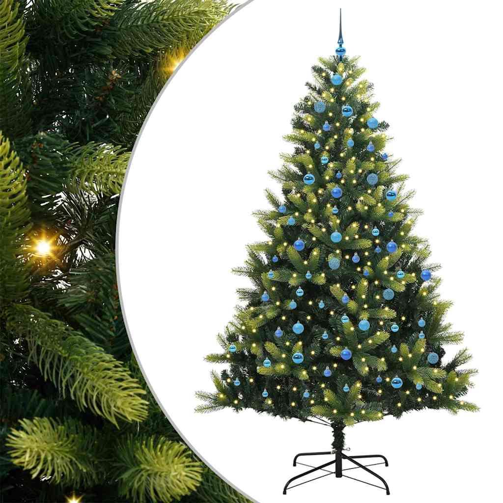 Kunstig Hengende Juletræ 300 LEDs Grøn 240 cm PVC og PE billede