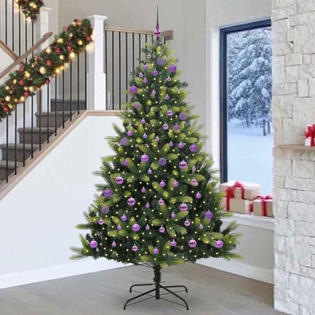 Kunstig Hengende Juletræ 300 LEDs Grøn 240 cm PVC og PE billede