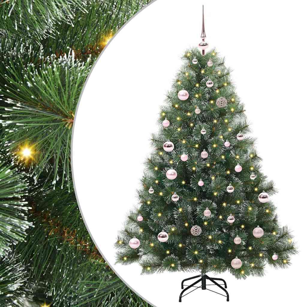 Kunstigt juletræ 150 cm med 150 LED - grøn, PE/PVC