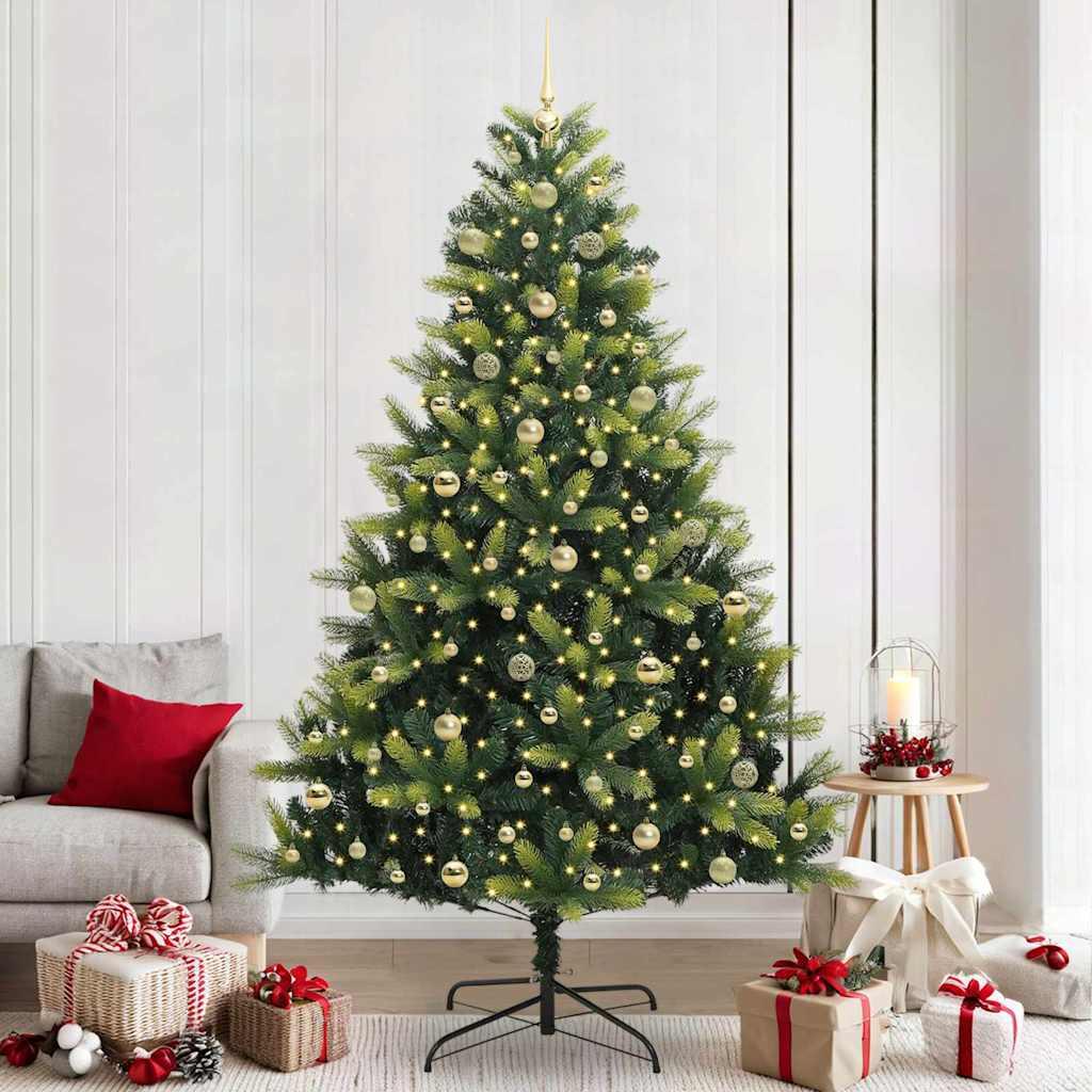 vidaXL Kunstig Hengende Juletræ 300 LEDs Grøn 240 cm PVC og PE