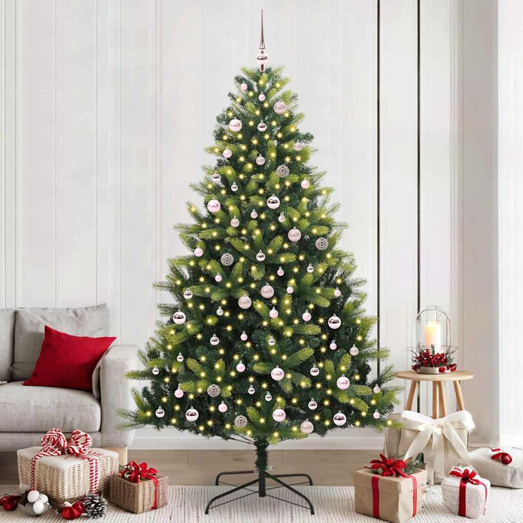Kunstig Hengende Juletræ 300 LEDs Grøn 240 cm PVC og PE billede