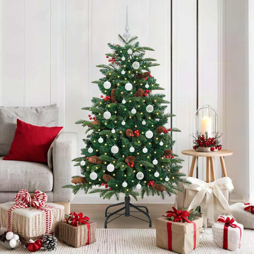 Kunstigt juletræ Grøn 150 cm PVC og metal og plast billede
