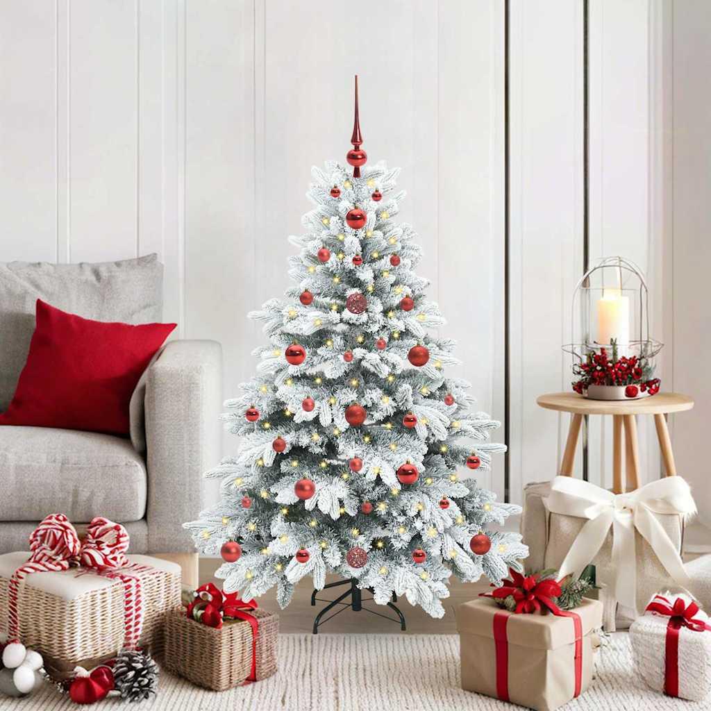 Kunstigt juletræ med 150 LED - hvid 120 cm i PE og PVC billede