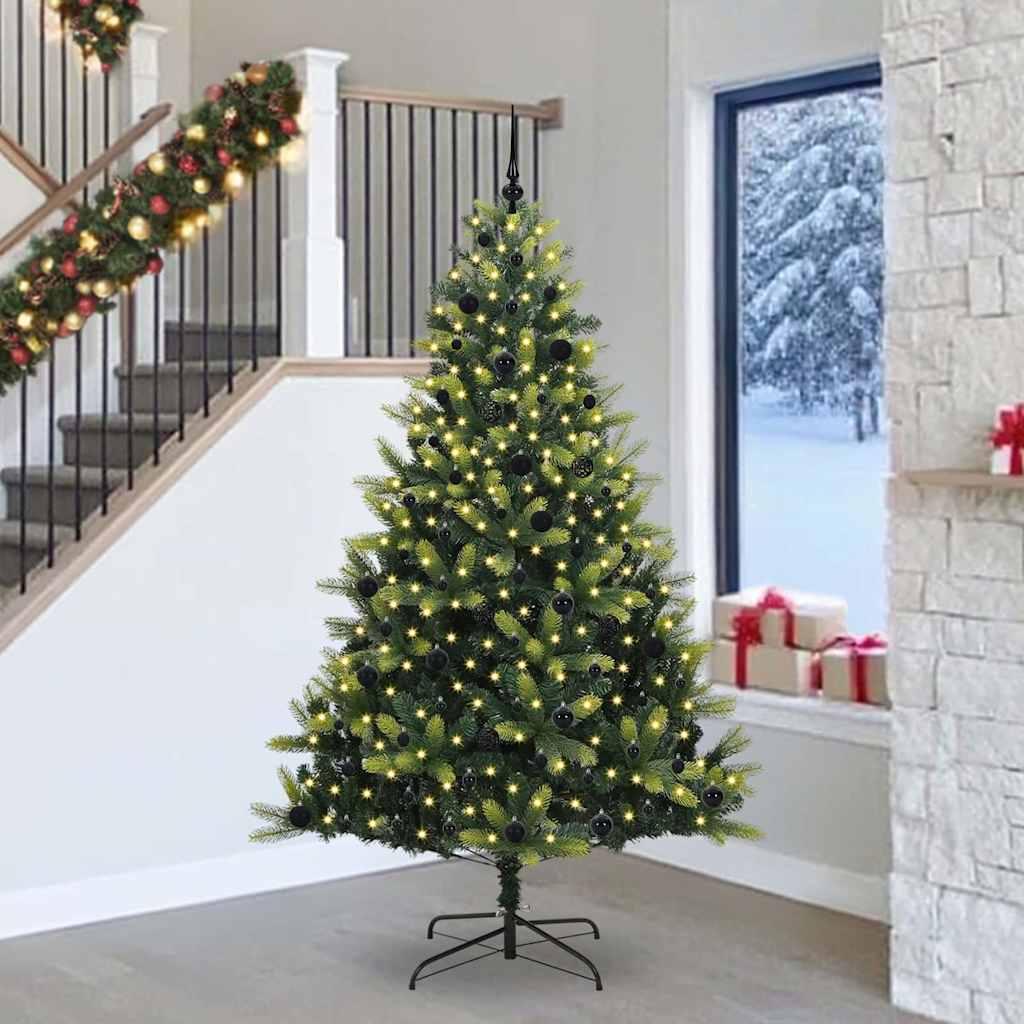 Kunstig Hengende Juletræ 300 LEDs Grøn 240 cm PVC og PE billede