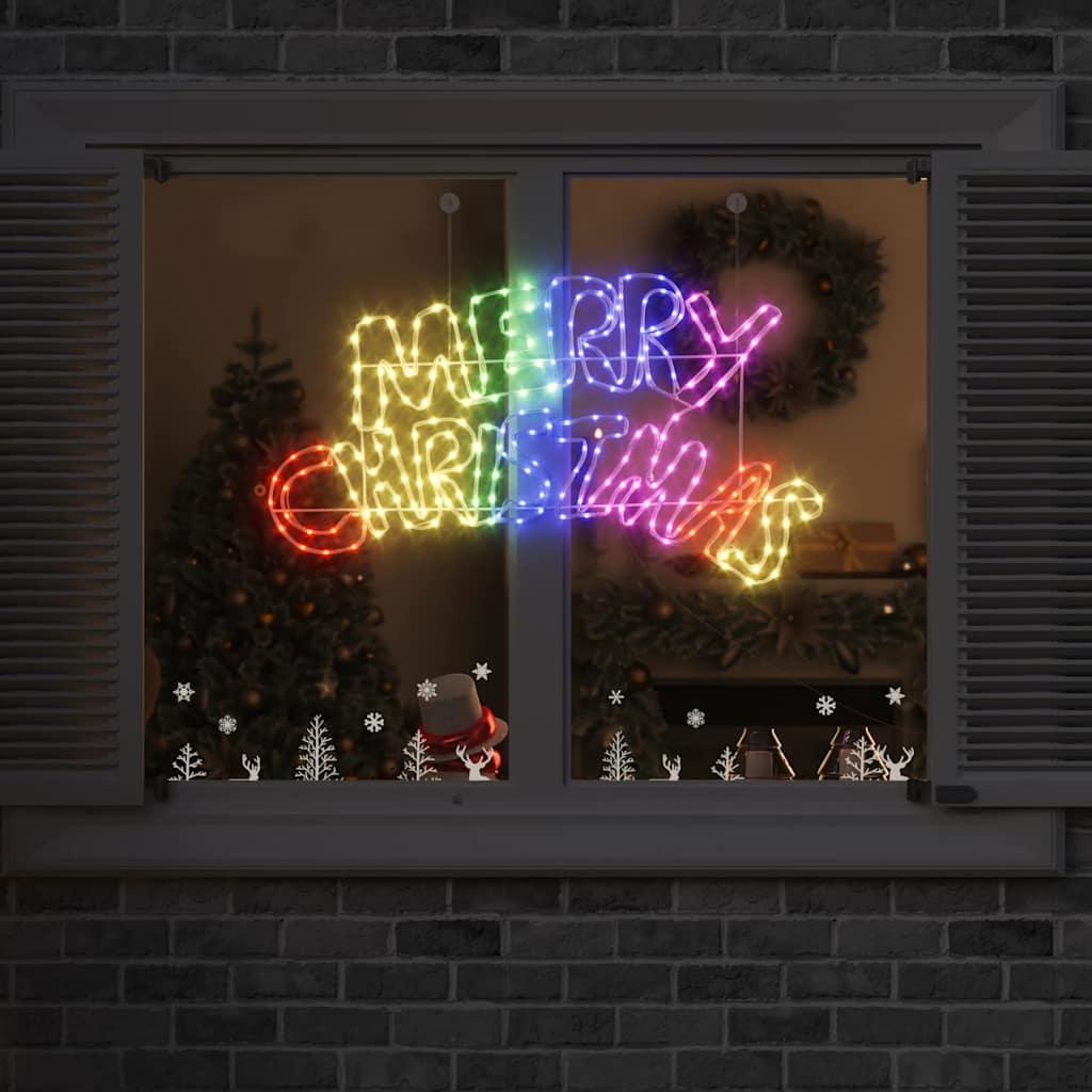 Juleskilt med 240 LED'er Flerfarvet 100 x 50 cm PVC billede